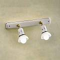 Applique Classica Savona Ceramica E Ottone Satinato 2 Luci E14 C276-OS-44-DEC-FFV