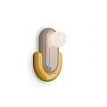 Applique Deco Eclair Ceramica Grigio Sabbia Giallo 1 Luce G9 C2770-GGI