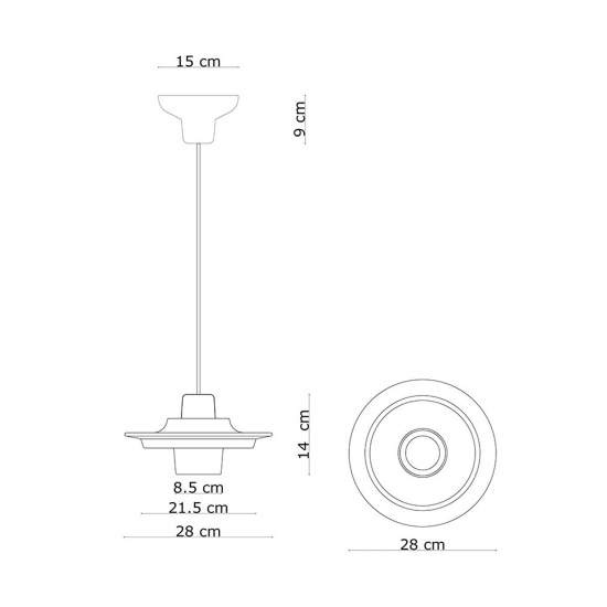 Sospensione Deco Voilà Ceramica Azzurro Crema 1 Luce E27 C2776-ACR