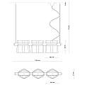 Lampadario Decò Yakitori Ceramica Grigio Sabbia Blu Metallo Giallo 3 Luci E27 C2790-GBR