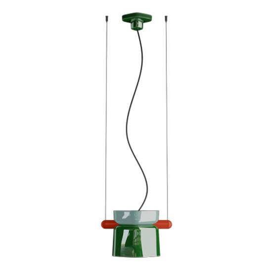 Sospensione Decò Yakitori Ceramica Azzurro Verde Bali Metallo Rosso 1 Luce E27 C2791-AVB
