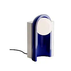 Lampada Da Scrivania Decò Cléo Ceramica Crema E Blu Robot 1 Luce E27