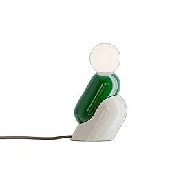 Lampada Da Scrivania Decò Tata Ceramica Verde Bali E Crema 1 Luce E14