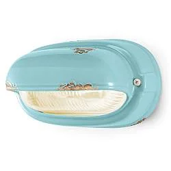 Applique Vintage Orizzontale Ceramica Azzurra 1 Luce E27
