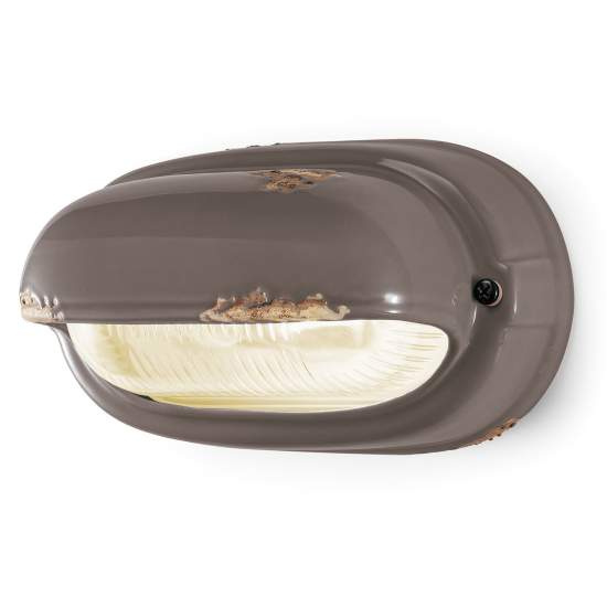 Applique Vintage Orizzontale Ceramica Tortora 1 Luce E27 C291-VIT