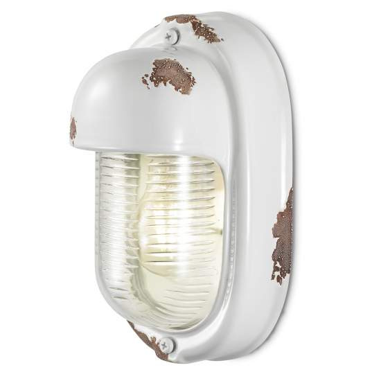 Applique Vintage Verticale Ceramica Bianca 1 Luce E27 C292-VIB