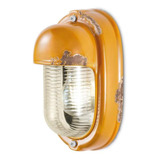 Applique Vintage Verticale Ceramica Gialla 1 Luce E27 C292-VIG
