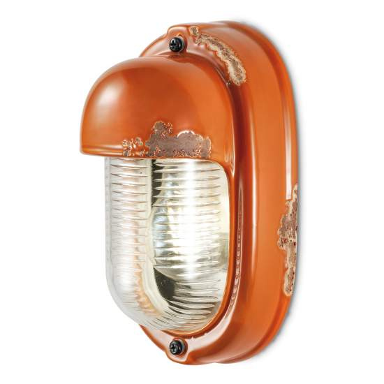 Applique Vintage Verticale Ceramica Arancio 1 Luce E27 C292-VIO