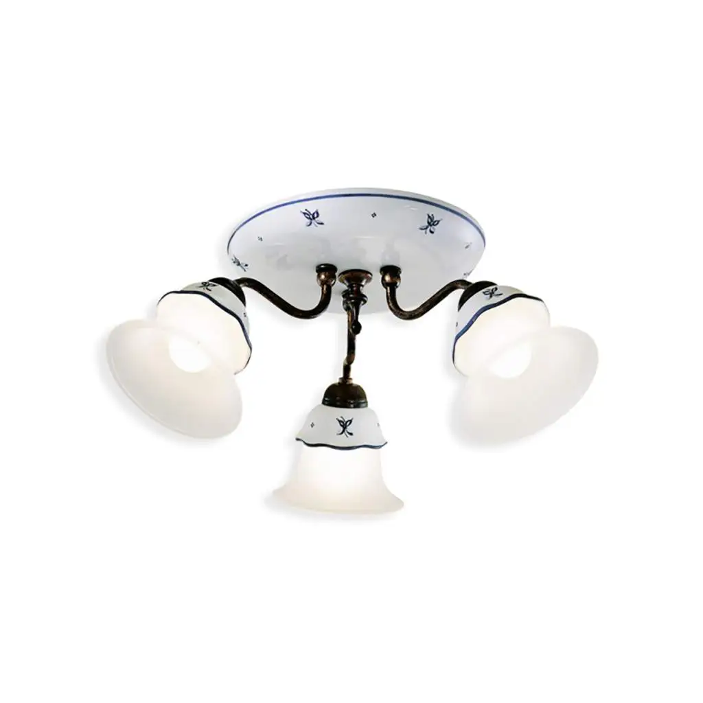 Plafoniera A Due Faretti Orientabili In Metallo Color Rame - Design Retrò, Attacco E14, Senza Lampadine Incluse