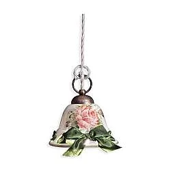 Lampadario Classico Napoli Metallo E Ceramica Nero Sfumato Rame 1 Luce E14