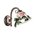 Applique Classica Napoli Metallo E Ceramica Nero Sfumato Rame 1 Luce E14 C366-NR-42-DEC-MOR