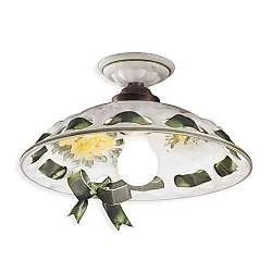 Plafoniera Classica Napoli Metallo E Ceramica Nero Sfumato Rame 1 Luce E27