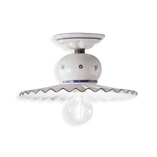 Plafoniera Classica Roma Metallo E Ceramica Nero Sfumato Rame 1 Luce E27 C375-NR-44-DEC-FFB