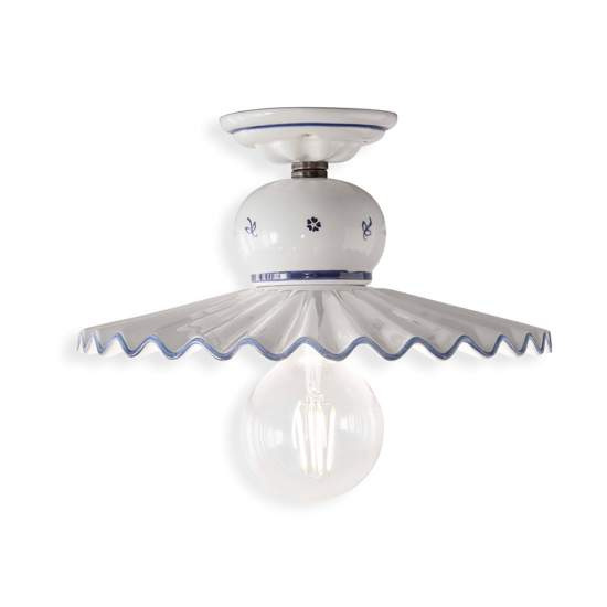 Plafoniera Classica Roma Metallo E Ceramica Nero Sfumato Rame 31Cm 1 Luce E27 C376-NR-44-DEC-FFB