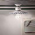 Plafoniera Classica Roma Metallo E Ceramica Nero Sfumato Rame 31Cm 1 Luce E27 C376-NR-44-DEC-FFB