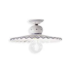 Plafoniera Classica Roma Metallo E Ceramica Nero Sfumato Rame 41Cm 1 Luce E27