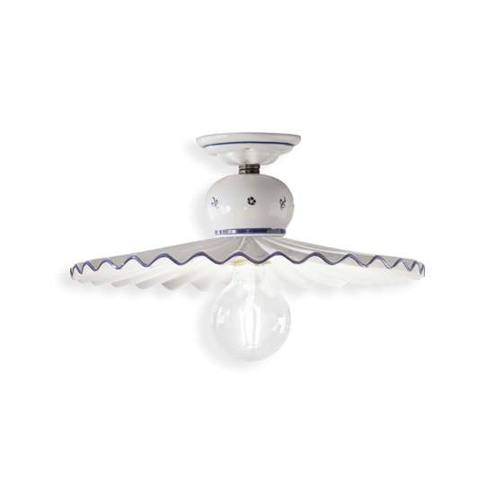 Plafoniera Classica Roma Metallo E Ceramica Nero Sfumato Rame 41Cm 1 Luce E27 C377-NR-44-DEC-FFB