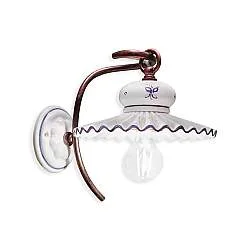 Applique Classica Roma Metallo E Ceramica Nero Sfumato Rame 1 Luce E27