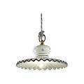 Lampadario Classico Roma Ceramica E Ottone Satinato Decorato 23Cm 1 Luce E27 C395-OS-44-DEC-FFB