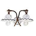 Applique Classica Roma Metallo E Ceramica Nero Sfumato Rame 2 Luci E14 C401-NR-44-DEC-FFB