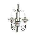 Lampadario Classico Sanremo Metallo E Ceramica Verde Sfumato Oro 3 Luci E14 C410-3-VO-11-DEC-OTT