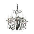 Lampadario Classico Sanremo Metallo E Ceramica Verde Sfumato Oro 8 Luci E14 C410-8-VO-11-DEC-OTT