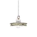 Lampadario Classico Alessandria Ceramica E Ottone Satinato Decorato 1 Luce E27 C530-OS-FVM