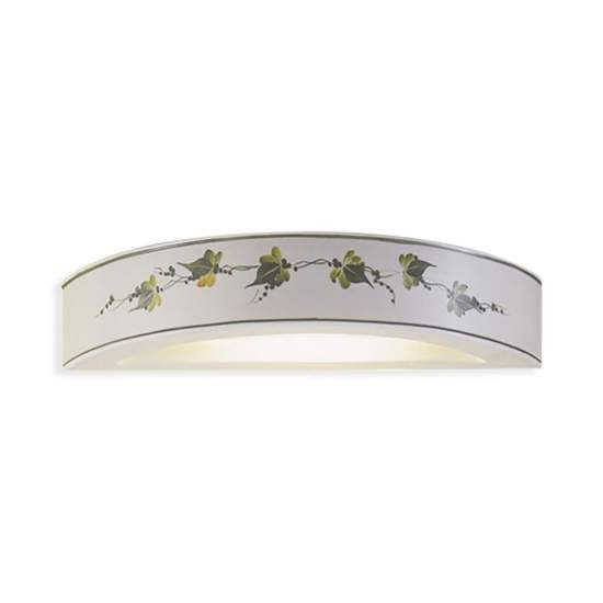 Applique Classica Trieste Bianco Decorato Filo Verde Prato 1 Luce R7S C603-04-DEC-UOO
