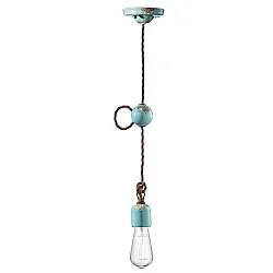 Sospensione Vintage Ceramica Azzurra 1 Luce E27