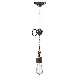 Sospensione Vintage Ceramica Nera 1 Luce E27