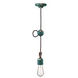 Sospensione Vintage Ceramica Verde 1 Luce E27