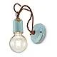 Applique Vintage Ceramica Azzurra Con Filamento 1 Luce E27