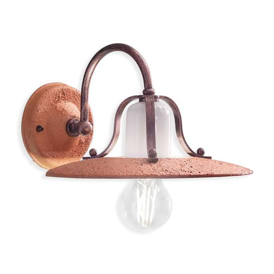 Applique Classica Bologna Metallo E Ceramica Nero Sfumato Rame 1 Luce E27 C820-NR-07