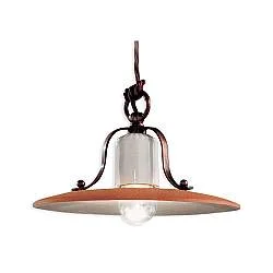 Lampadario Classico Bologna Metallo E Ceramica Nero Sfumato Rame 24Cm 1 Luce E27