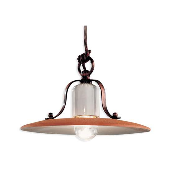 Lampadario Classico Bologna Metallo E Ceramica Nero Sfumato Rame 24Cm 1 Luce E27 C821-NR-07