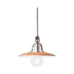 Lampadario Classico Bologna Metallo E Ceramica Nero Sfumato Rame 30Cm 1 Luce E27