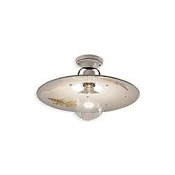 Plafoniera Classica Bologna Metallo E Ceramica Nero Sfumato Rame 24Cm 1 Luce E27