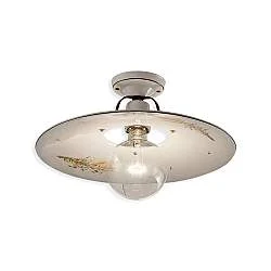 Plafoniera Classica Bologna Metallo E Ceramica Nero Sfumato Rame 30Cm 1 Luce E27