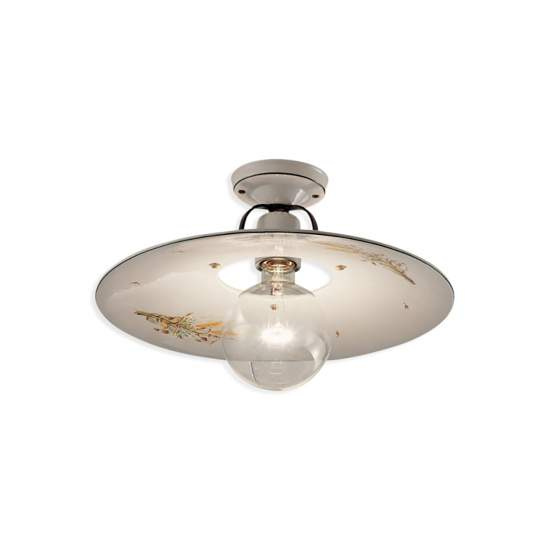Plafoniera Classica Bologna Metallo E Ceramica Nero Sfumato Rame 40Cm 1 Luce E27 C829-NR-29-DEC-AVS