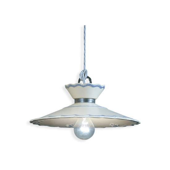 Lampadario Classico Ravenna Metallo E Ceramica Nero Sfumato Arg. 1 Luce E27 C892-NA-FBL