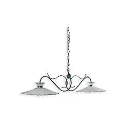 Lampadario Classico Ravenna Metallo E Ceramica Nero Sfumato Arg. 31Cm 2 Luci E27