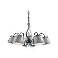 Lampadario Classico Ravenna Metallo E Ceramica Nero Sfumato Argento 5 Luci E14 C925-NA-FBL