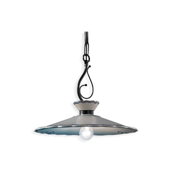 Lampadario Classico Ravenna Metallo E Ceramica Nero Sfumato Arg. 31Cm 1 Luce E27 C927-NA-FBL