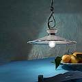 Lampadario Classico Ravenna Metallo E Ceramica Nero Sfumato Arg. 31Cm 1 Luce E27 C927-NA-FBL