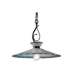 Lampadario Classico Ravenna Metallo Ceramica Nero Sfumato Arg. 44 Cm 1 Luce E27