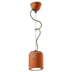 Lampadario Vintage Ceramica Arancio 1 Luce E27