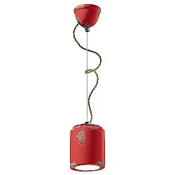 Lampadario Vintage Ceramica Rossa 1 Luce E27