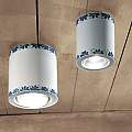 Plafoniera Classica Trieste Bianco Decorato Filo Marrone 1 Luce E14 C985-28-DEC-WOB