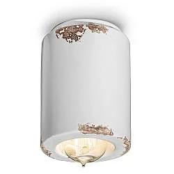 Plafoniera Vintage Ceramica Bianca 1 Luce E14