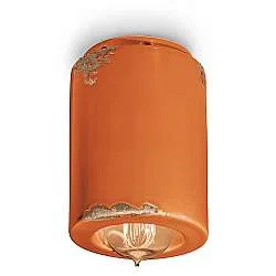 Plafoniera Vintage Ceramica Arancio 1 Luce E14